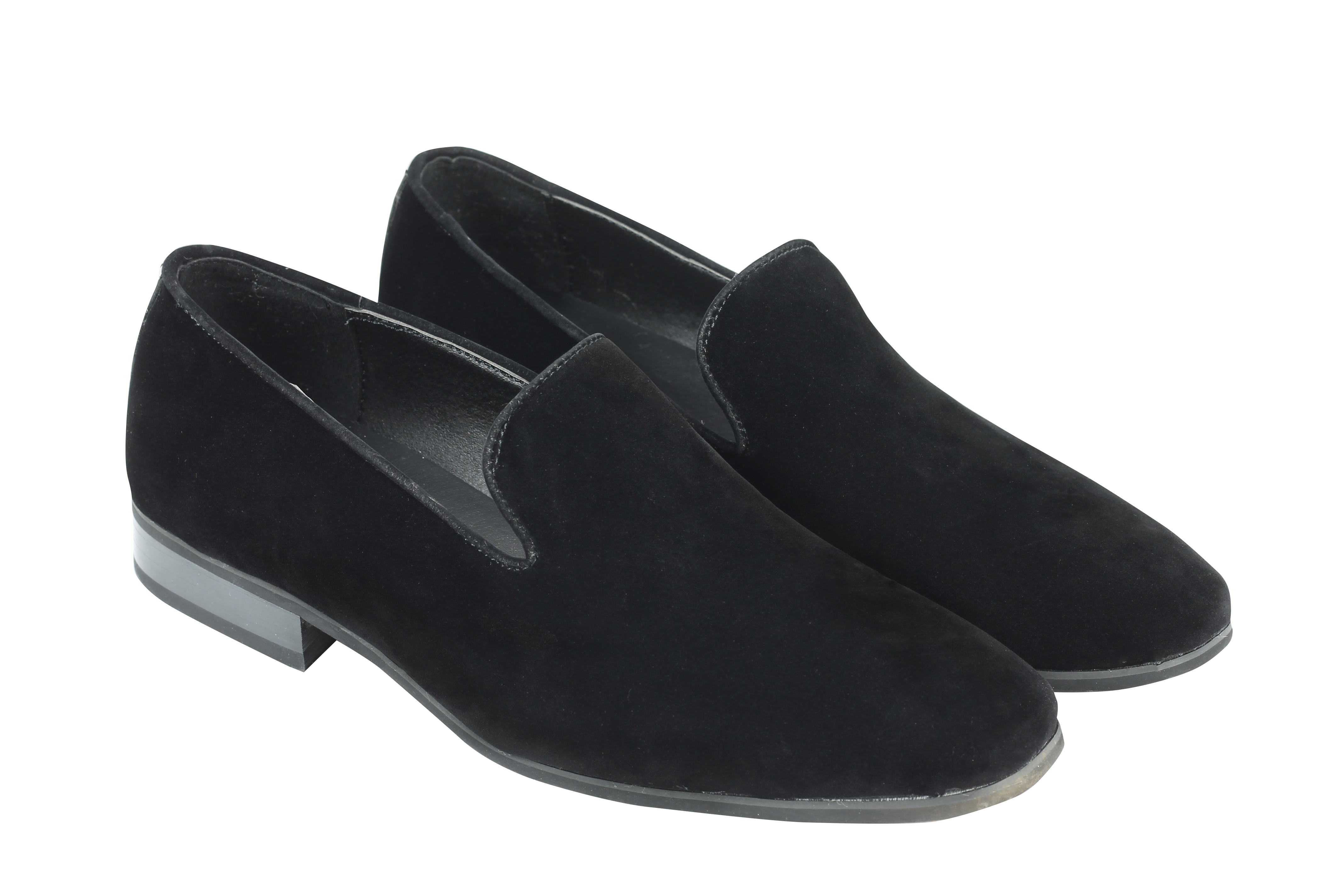 Mens Suede & Shiny Patent Leather Line Slip on Loafers Casual MOD